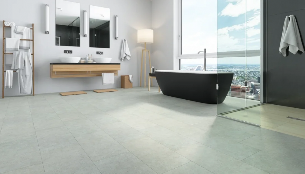 Кварцевый ламинат в ванной комнате