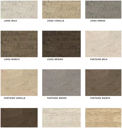 Пробковый пол Corkstyle со шпоном в разных оттенках