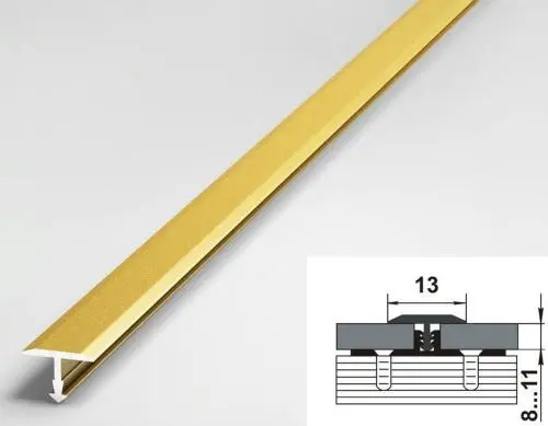 Порог одноуровневый стыкоперекрывающий Лука ПС-09 02 золото порошковая покраска