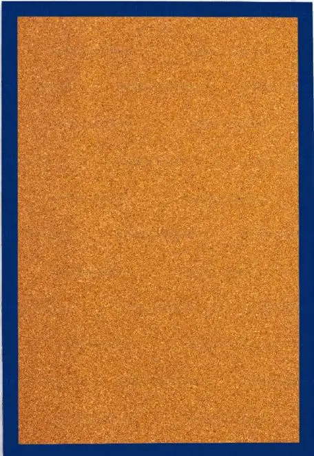 Пробковая доска для заметок двусторонняя 90*60 см, рамка синяя на стену