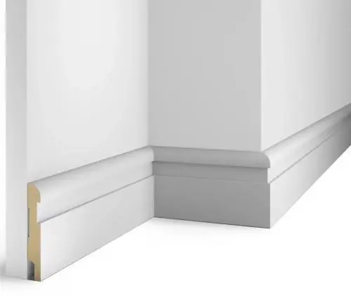Плинтус МДФ Cosca AP29 под покраску белый с пазом под молдинг 102х16х2400 мм из экополимера