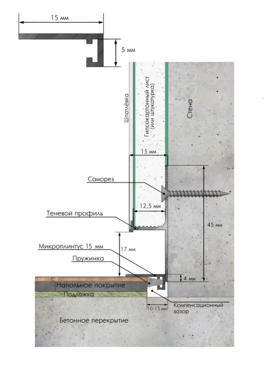 Микроплинтус Laconistiq MICRO 15 Classic шампань анодированный