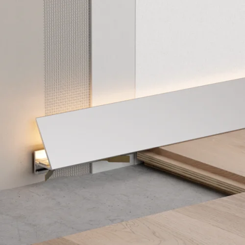 Микроплинтус угловой Лайн Ликорн С-05.25.2 Y серебристый