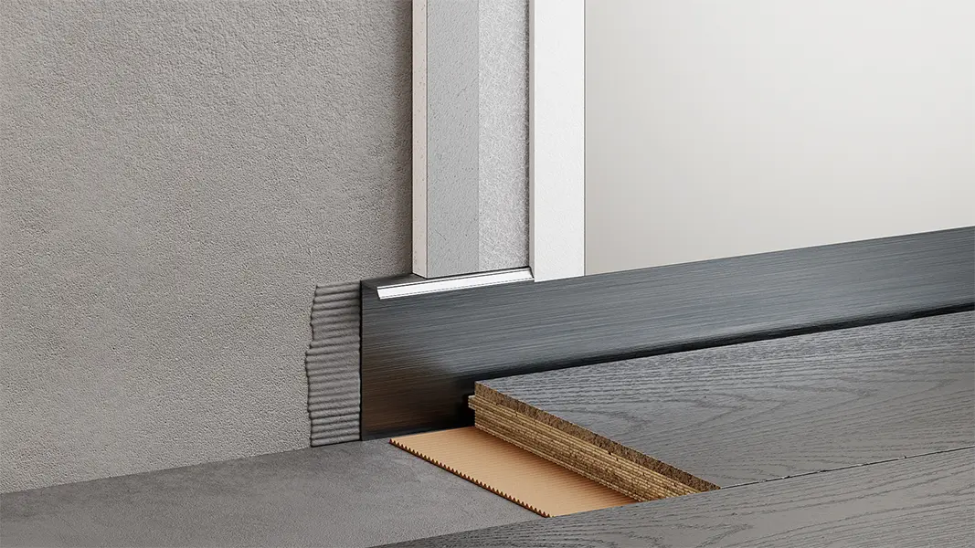 Скрытый плинтус МИНИ 50 мм Серебристый без покрытия 74-25-15 купить