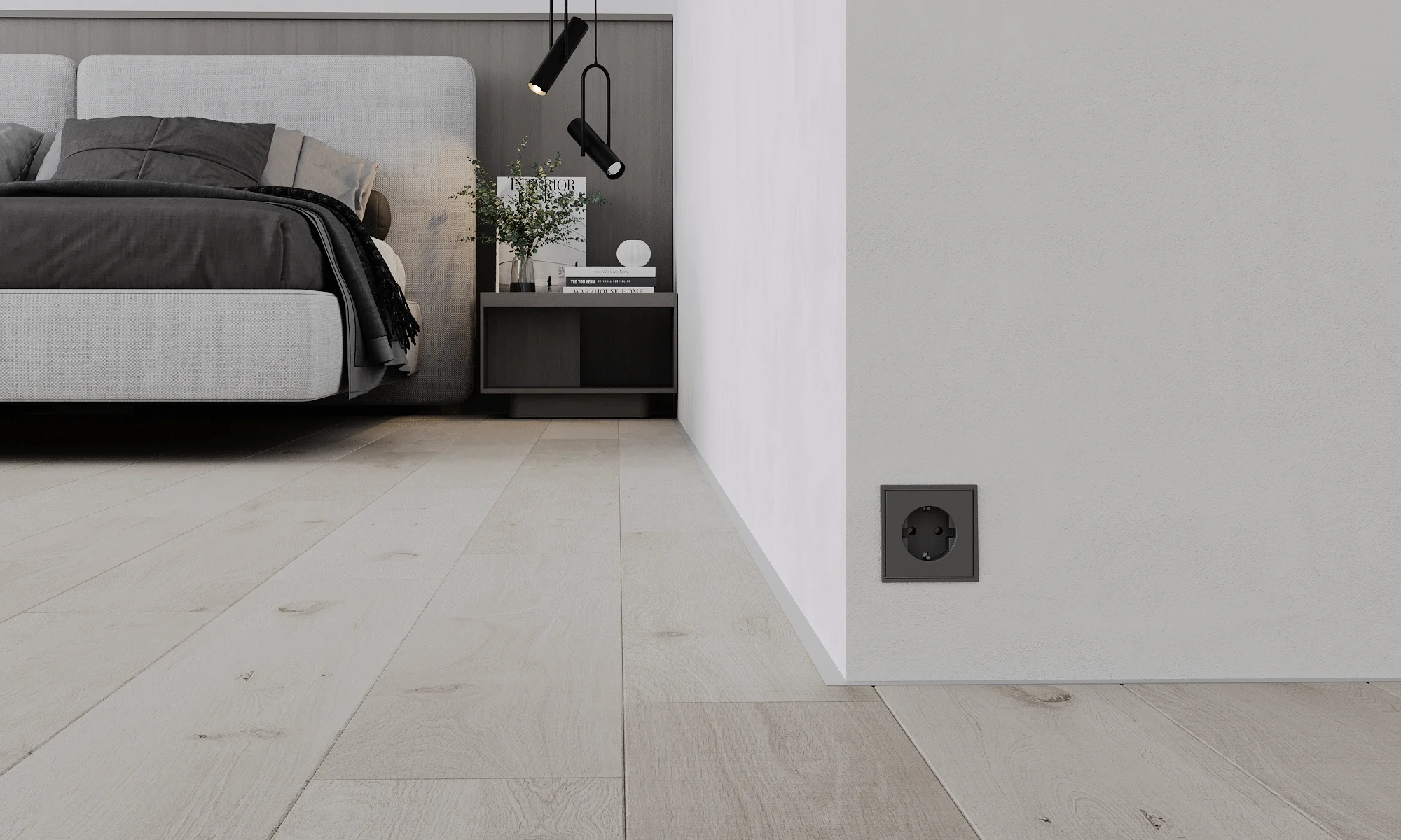 Микроплинтус щелевой для пола Лайн Ликорн С-05.25.2 серебристый