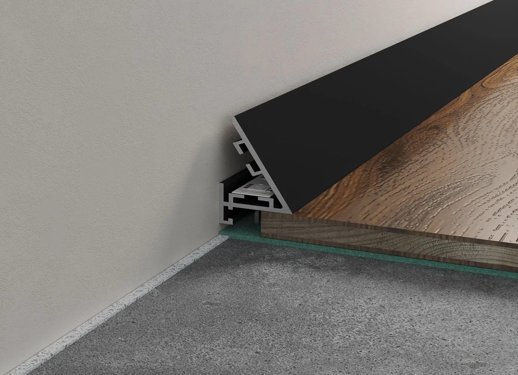 Микроплинтус Laconistiq Light черный анодированный