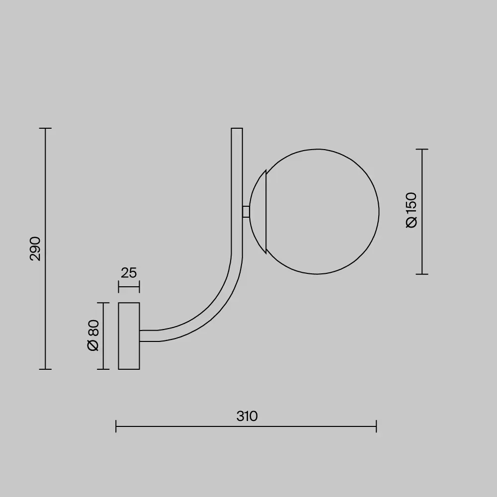 Настенный светильник (бра) Maytoni MOD109WL-01BS