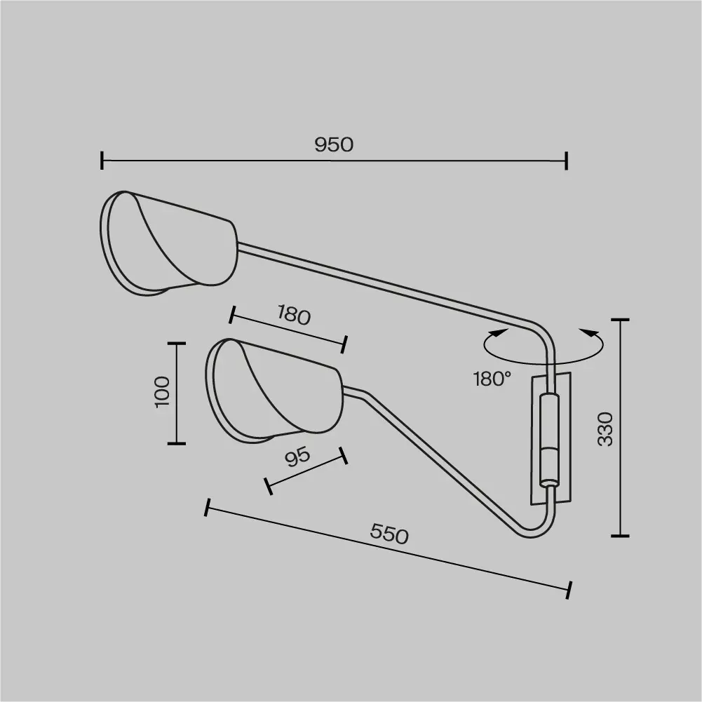 Настенный светильник (бра) Maytoni MOD126WL-02B