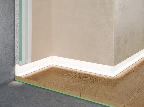 Теневой плинтус Pro Design 7210 W под рассеиватель с пяточкой Белый муар купить