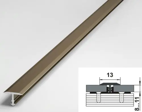 Порог одноуровневый стыкоперекрывающий Лука ПС-09 04л бронза анод