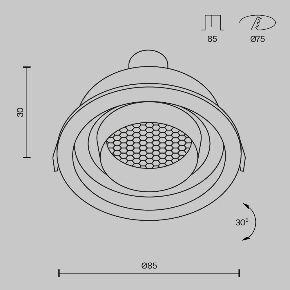 Встраиваемый светильник Technical DL113-GU10-01-RD-W