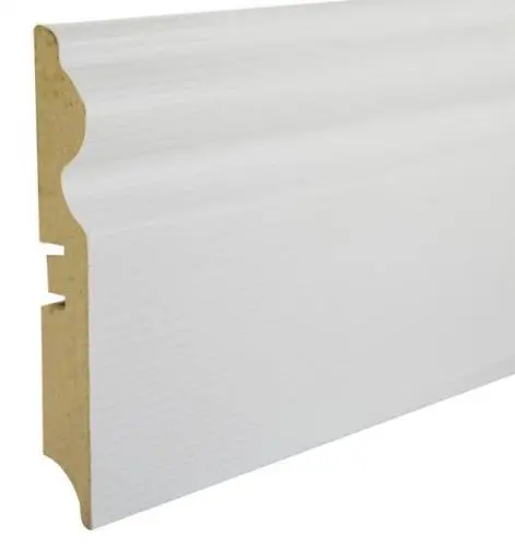 Плинтус МДФ Smartprofile Paint 3D wood 116  мм Фактурный белый под покраску купить