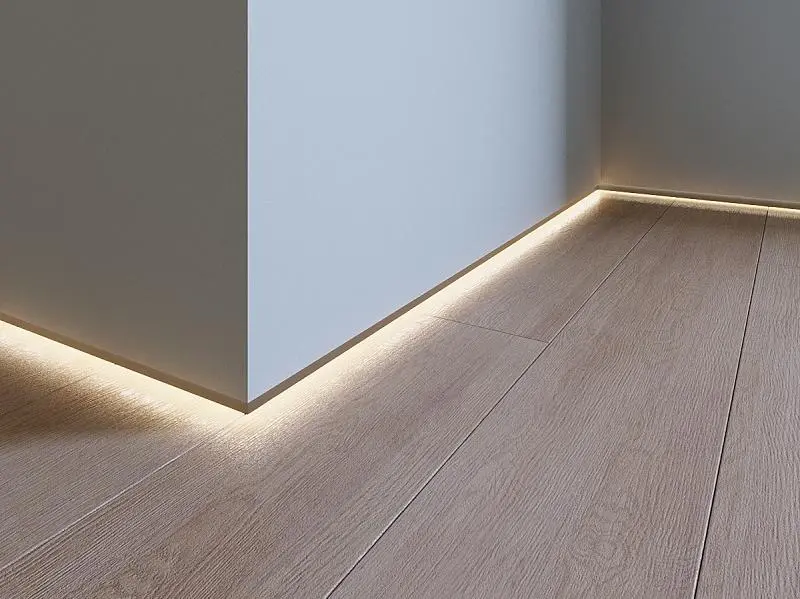 Выбор плинтуса с подсветкой для пола — виды и какой лучше