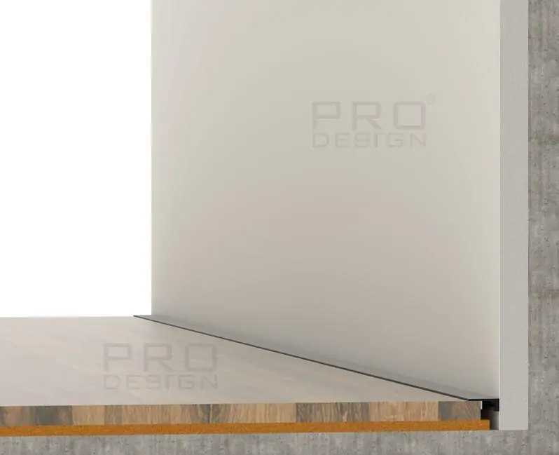 Микроплинтус — самое простое решение для создания интерьера "без плинтуса" 