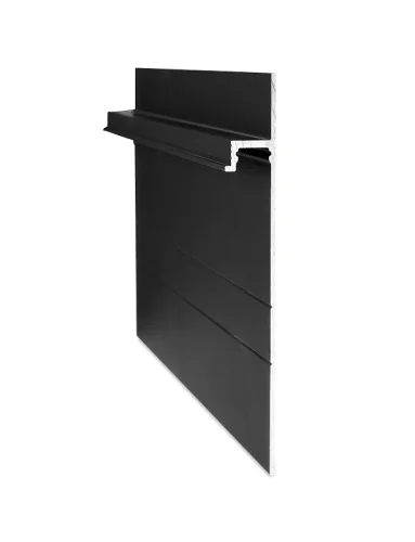 Скрытый плинтус теневой профиль Ликорн Чёрный С-04.2.3 высотой 105 мм цена