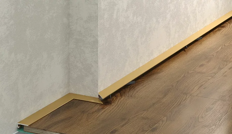 Микроплинтус Laconistiq MICRO 15 Classic золотой анодированный