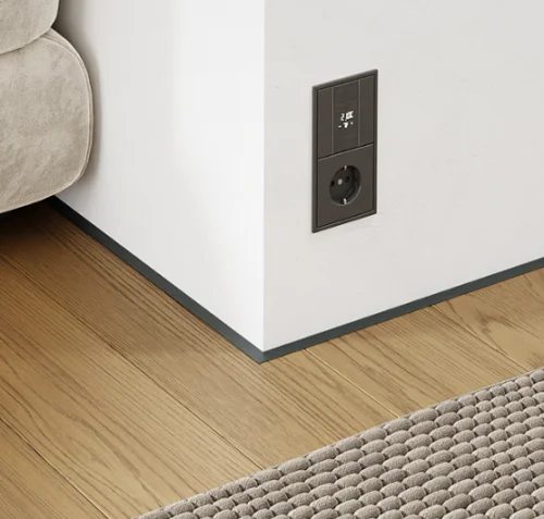 Микроплинтус 11 мм с пружинами чёрно-серый RAL 7021 77-90-31-1