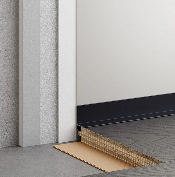 Микроплинтус L образной формы черно-серый RAL 7021 63-55-79