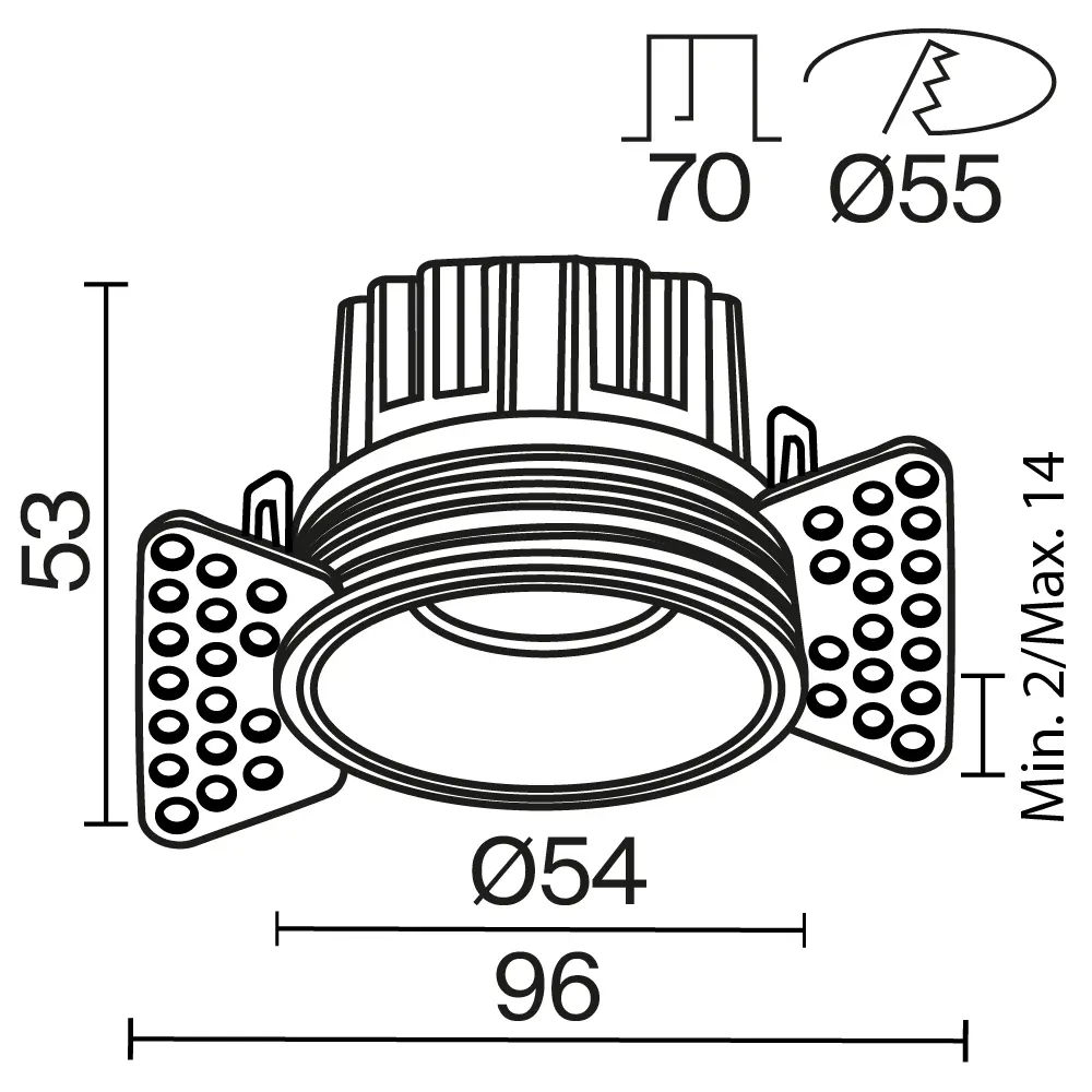 Встраиваемый светильник Technical DL058-7W2.7K-TRS-W