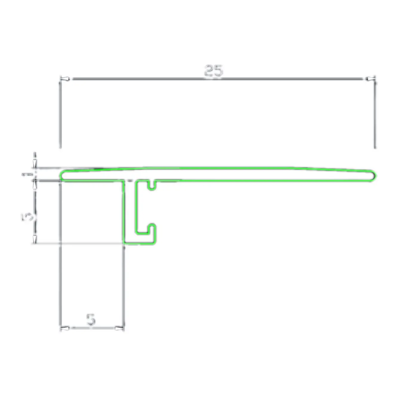 Порог черный для ламината и кварцвинила Pro Design Doorstep 571 900 мм