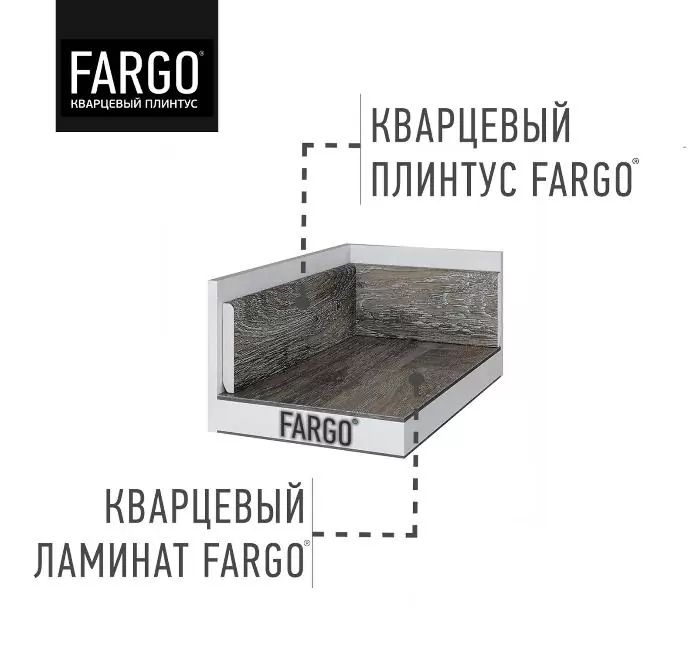 Кварцевый плинтус Fargo 64S452 Черный Алмаз купить к ламинату SPC Фарго