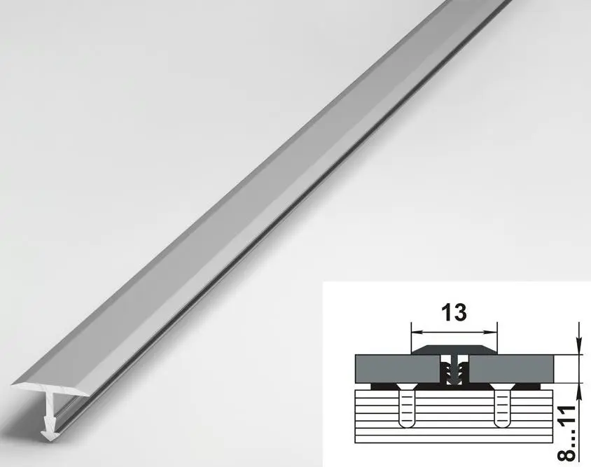 Порог одноуровневый стыкоперекрывающий Лука ПС-09 01л серебро анод