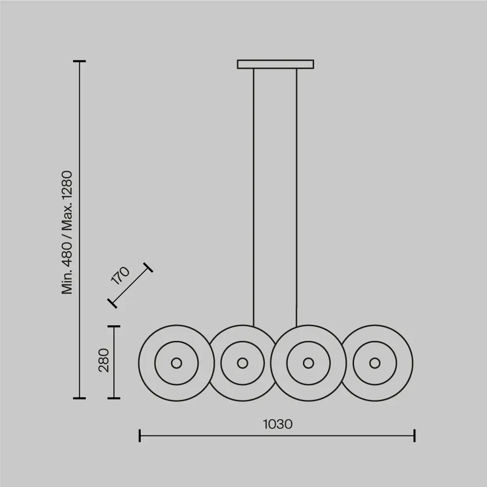 Подвесной светильник Maytoni MOD007PL-08G1