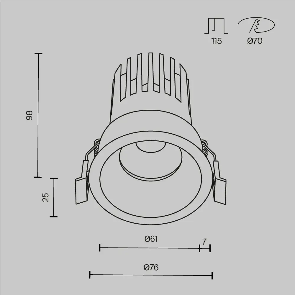 Встраиваемый светильник Technical DL117-15W-3K-W