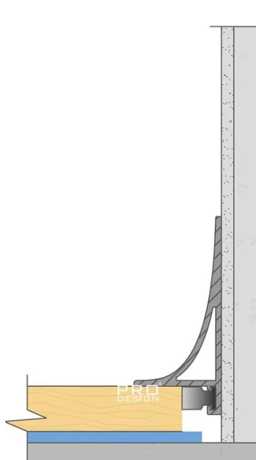 Микро плинтус Pro Design Corner L 584 S шампань анодированный