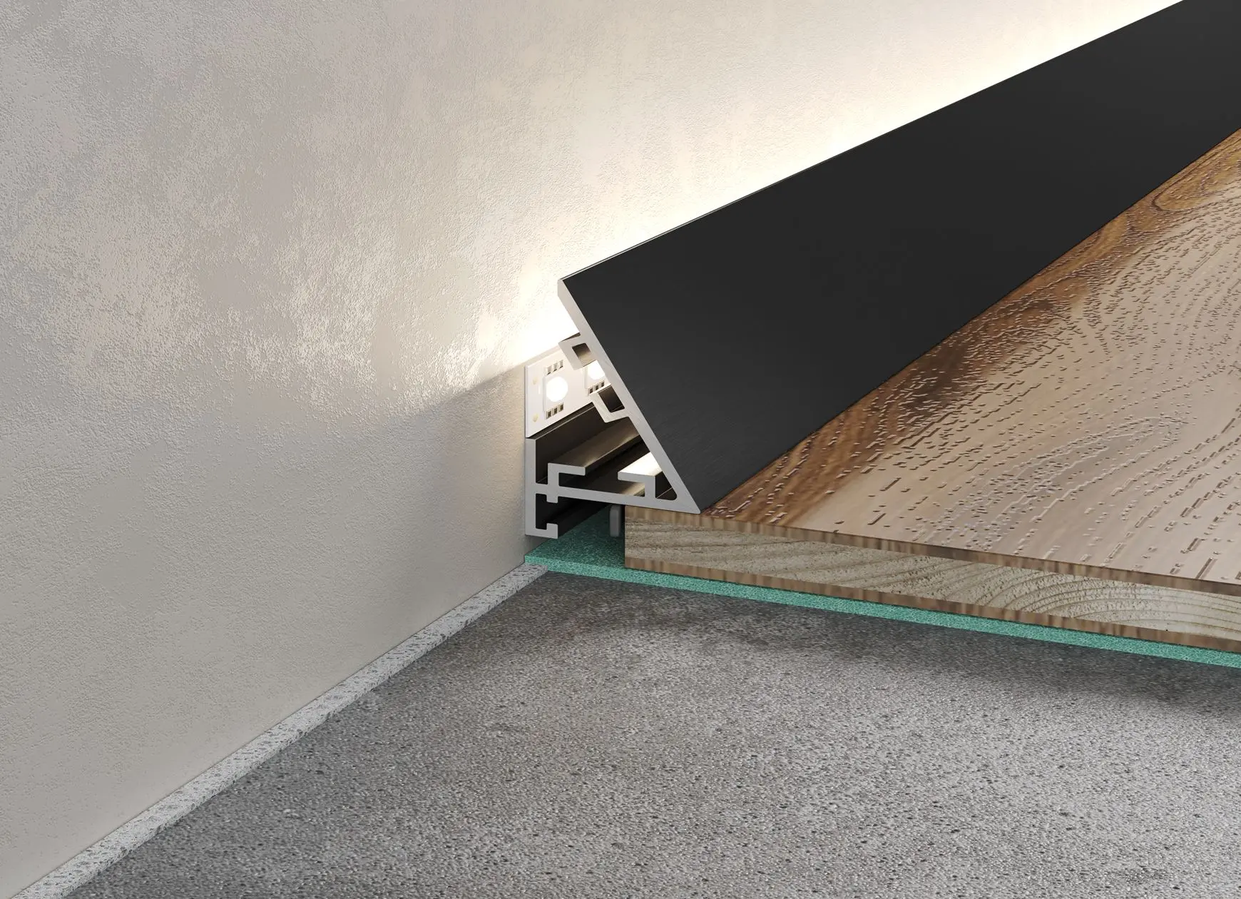 Микроплинтус Laconistiq Light черный анодированный