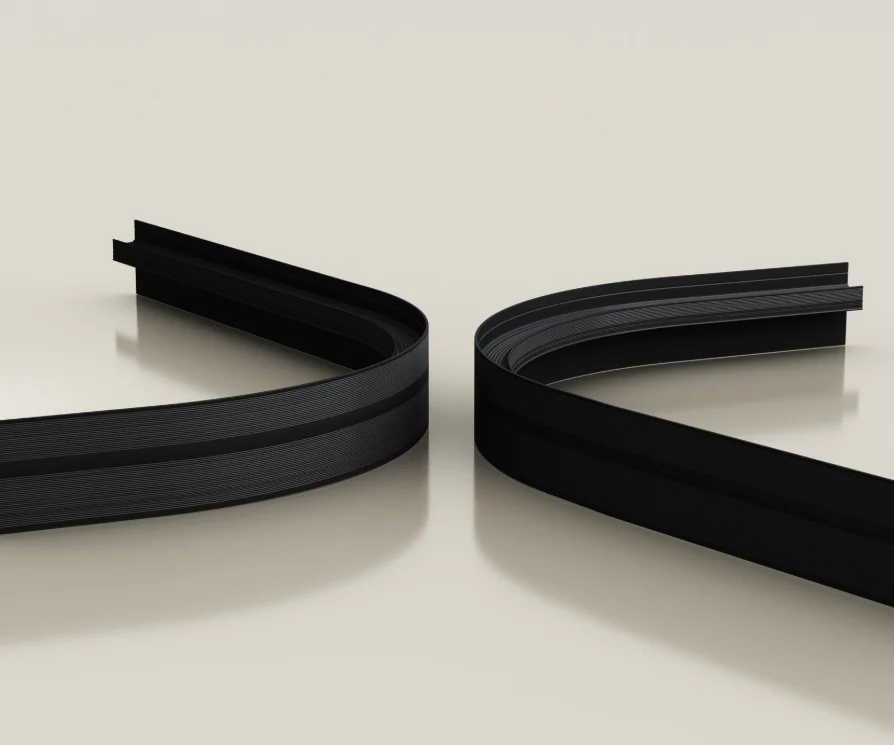 Теневой плинтус радиусный Laconistiq Regular для радиальных стен чёрный анодированный в Москве