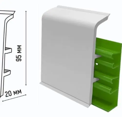 ПВХ плинтус AQUA 20 с мягким краем высотой 95 мм купить