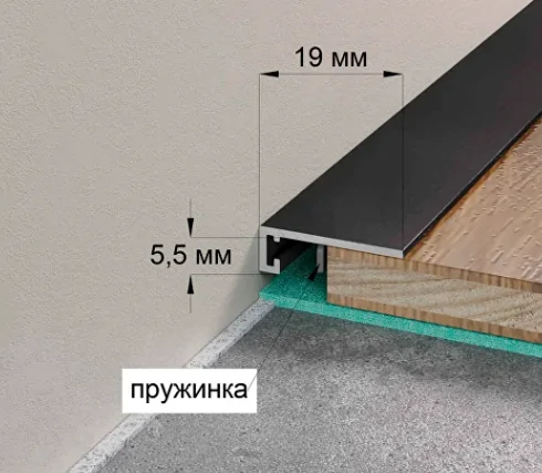 Микроплинтус Laconistiq MICRO 19 ARM золотой анодированный