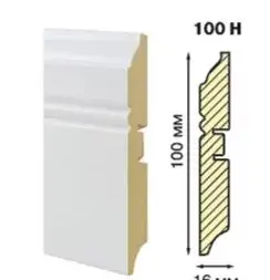 Плинтус МДФ Smartprofile Paint 3D wood 100 H белый купить
