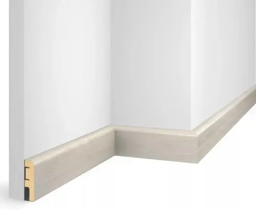 Плинтус МДФ Cosca Nanoflex EP02 Дуб перламутровый 60х16х2400 мм из экополимера