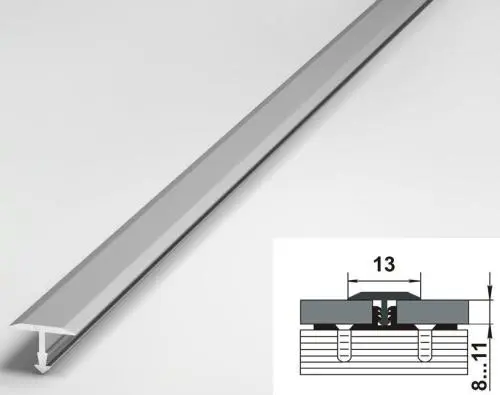 Порог одноуровневый стыкоперекрывающий Лука ПС-09 01л серебро анод