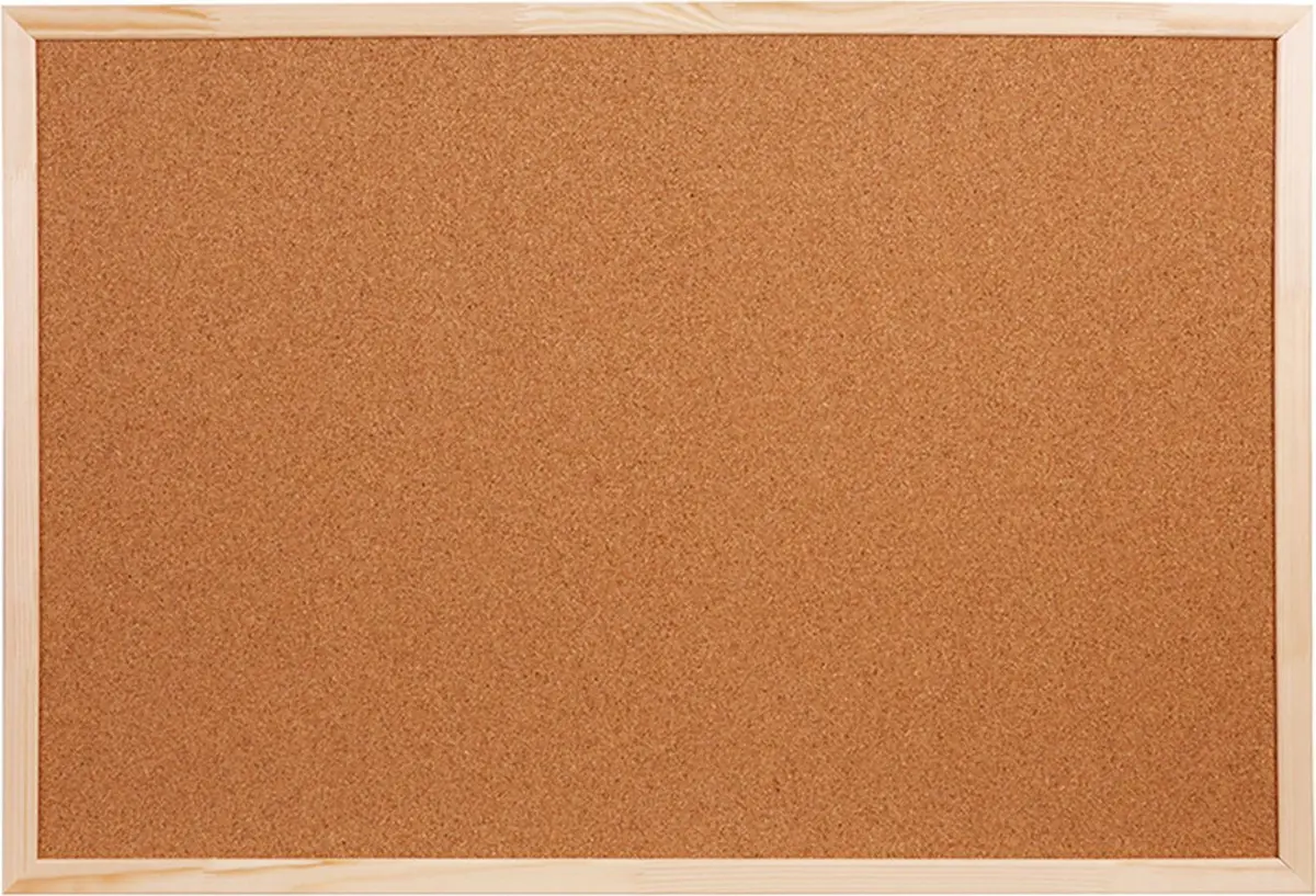 Пробковая доска для заметок двусторонняя 90*60 см, рамка сосна на стену