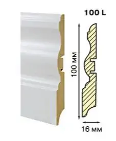 Плинтус МДФ Smartprofile Paint 3D wood 100 L фактурный белый под покраску купить