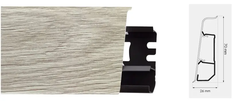 Пластиковый плинтус напольный