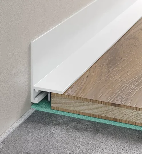 Нет пластиковым плинтусам , альтернатива -    микроплинтусы L-образной формы 