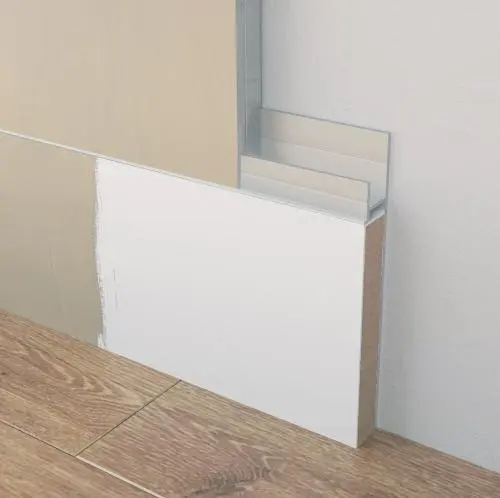 Скрытый плинтус Ликорн со сплошной вставкой МДФ 80 мм под покраску цена