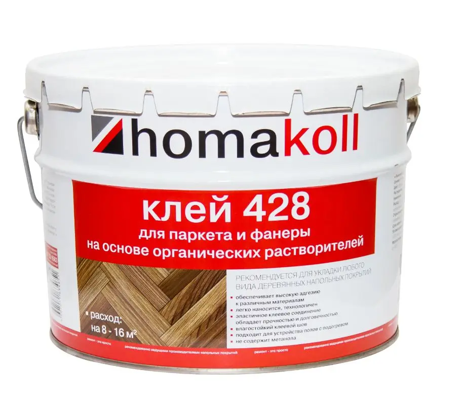 Паркетный клей Homakoll 428 10 кг для отделочных работ