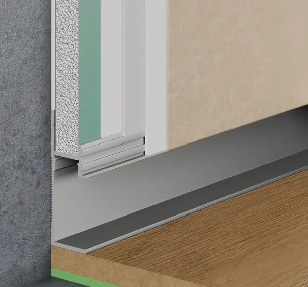 Теневой плинтус скрытого монтажа Pro Design 7210 A с пяточкой анодированный купить