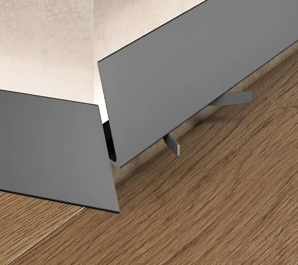Плинтус щелевой угловой Pro Design Corner 570 B Черный анодированный Москва