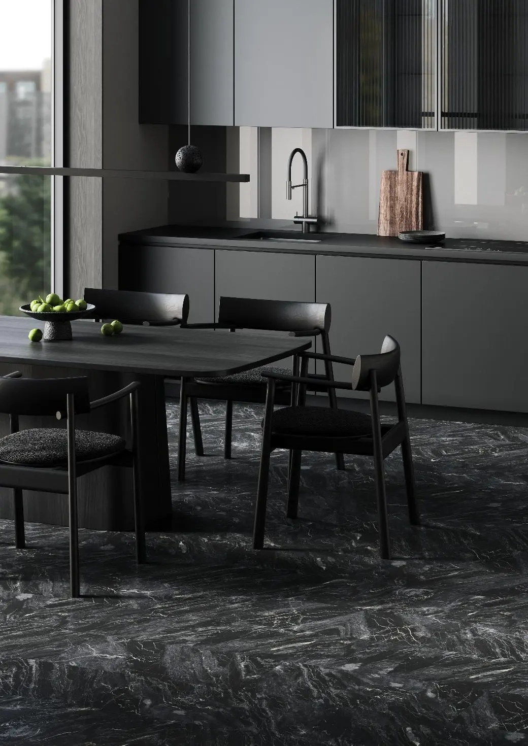 Кварцвиниловая плитка Fargo Stone LVT 1804-3 Гранит Чёрный купить