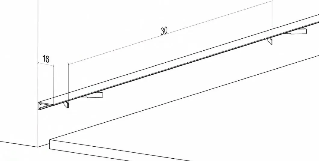 Микроплинтус щелевой для пола Лайн Ликорн С-05.25.2 серебристый