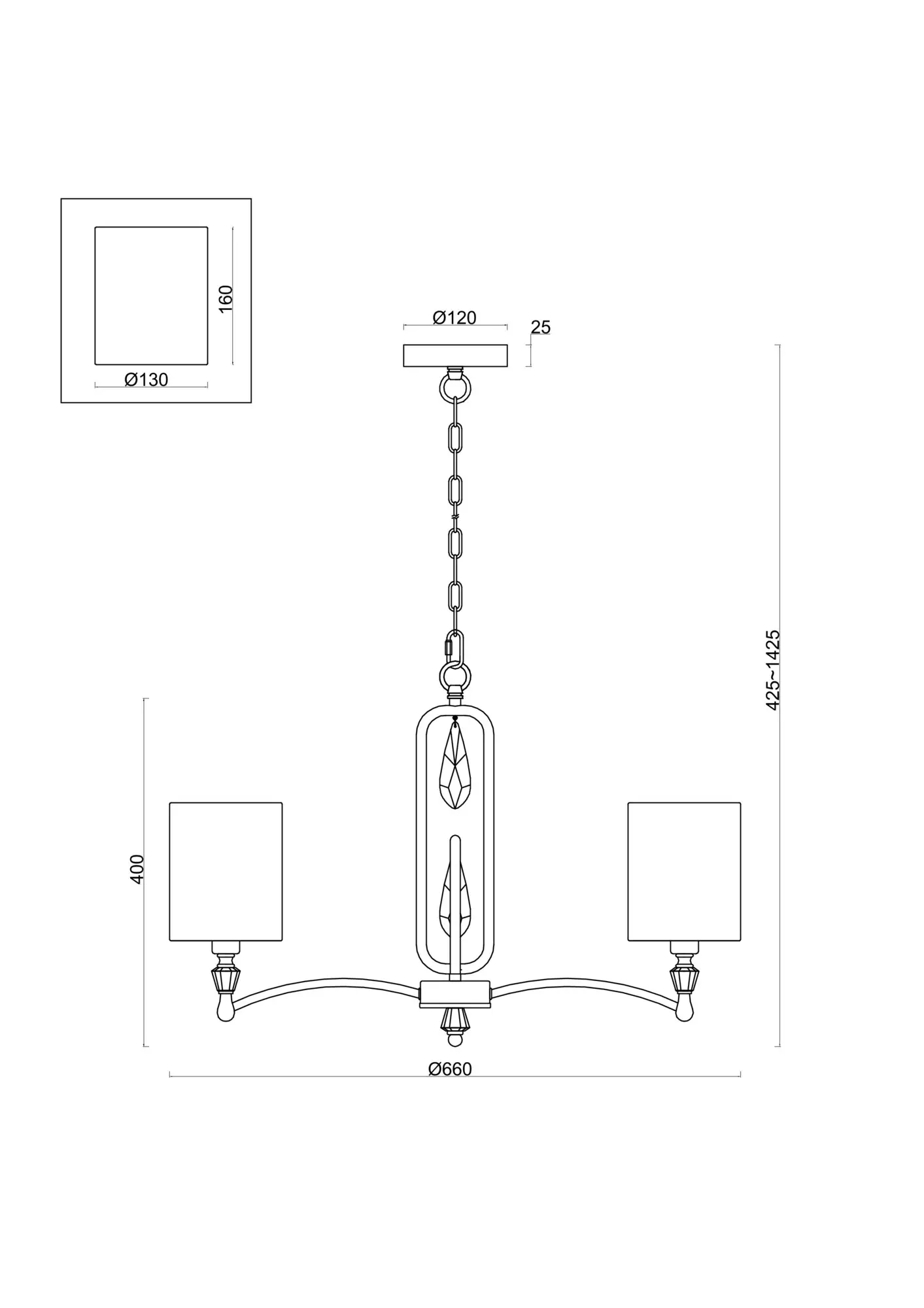 Подвесной светильник Freya FR1007PL-05BS