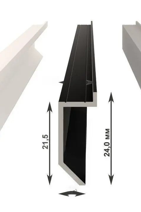 Теневой плинтус скрытого монтажа Pro Design Slim 723 В черный муар в Москве