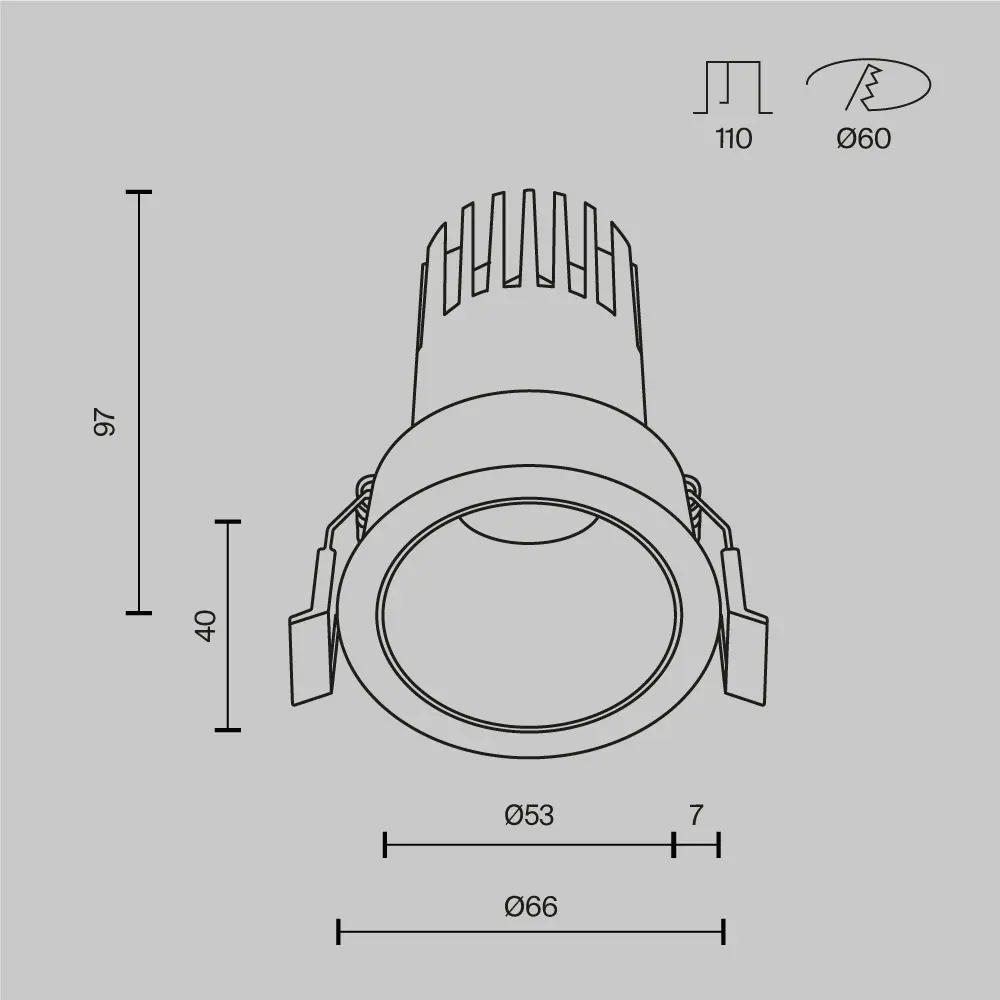 Встраиваемый светильник Technical DL116-10W-3K-W