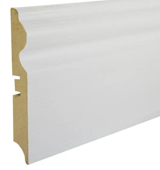 Плинтус МДФ Smartprofile Paint 3D wood 116  мм Фактурный белый под покраску Москва